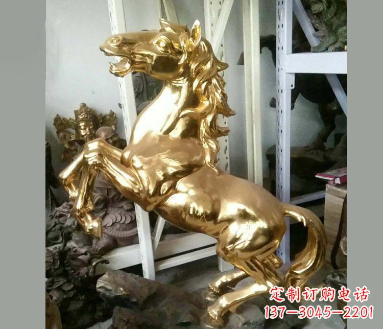 内江铜雕商场招财动物马雕塑 (2)