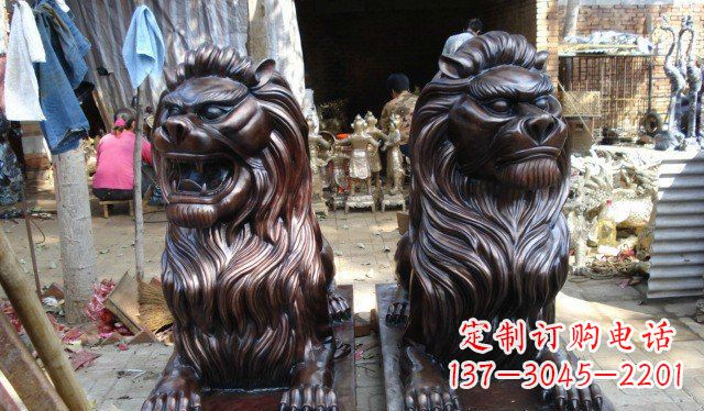 内江铜雕狮子公司门口雕塑 (2)