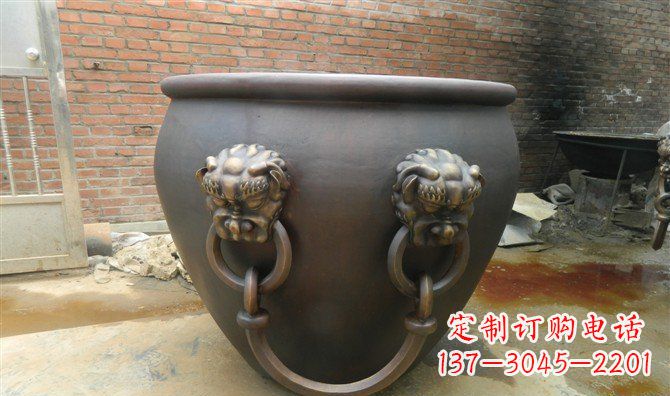 内江铜雕水缸寺庙景观雕塑_2