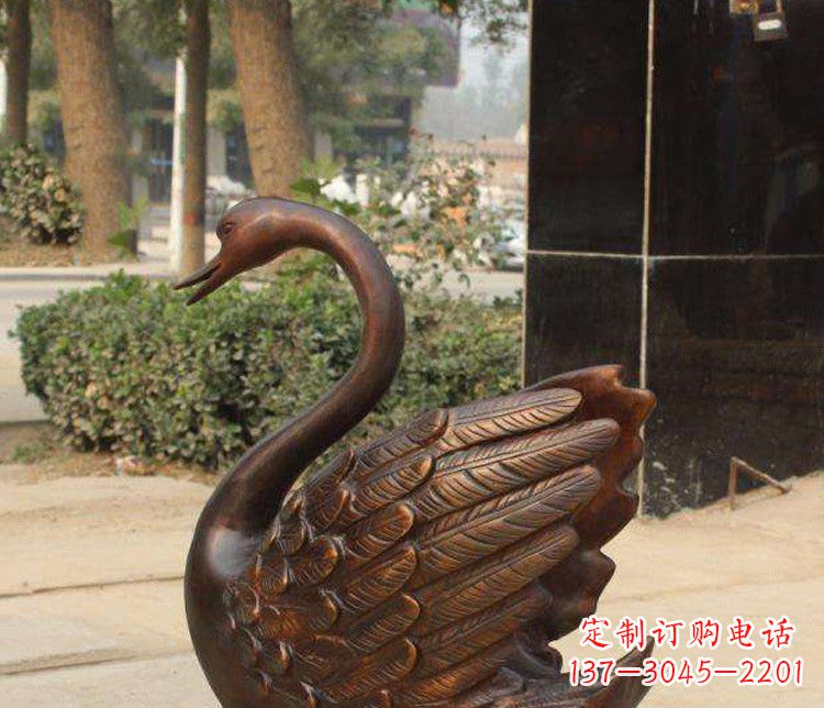 内江铜雕水景天鹅动物雕塑