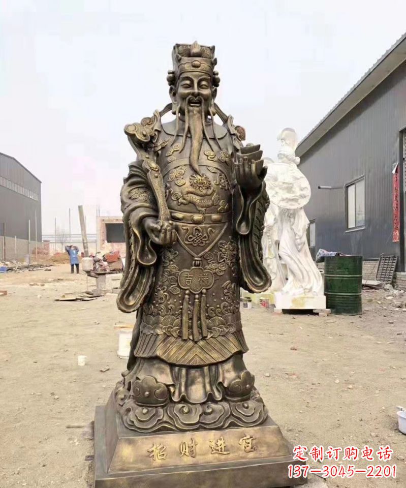 内江铜雕寺庙财神雕塑