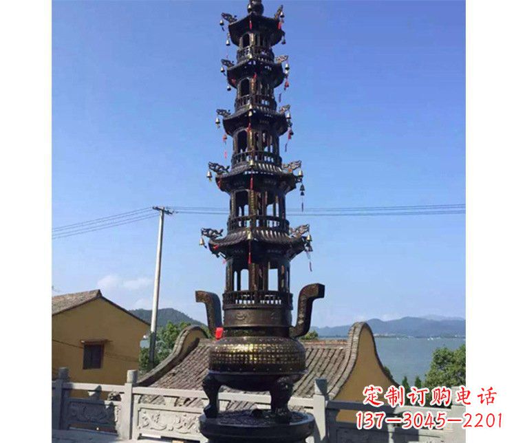 内江铜雕寺庙大型多层香炉