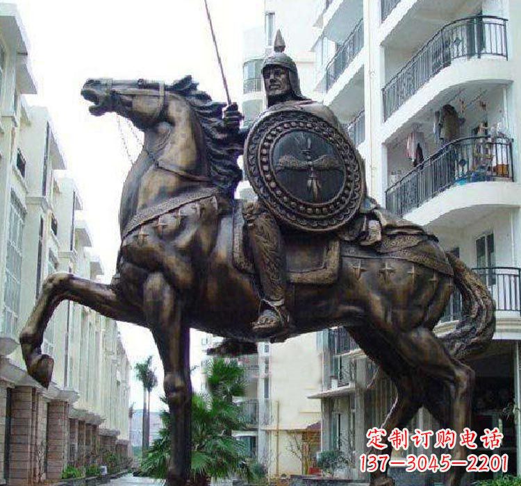 内江铜雕西方骑马的人物