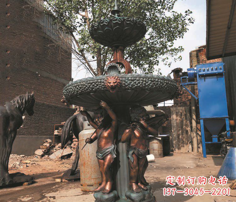内江铜雕西方人物喷泉景观雕塑