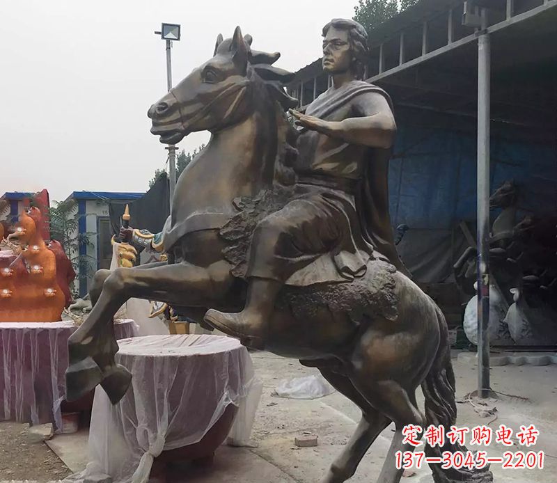 内江铜雕现代骑马人物公园景观