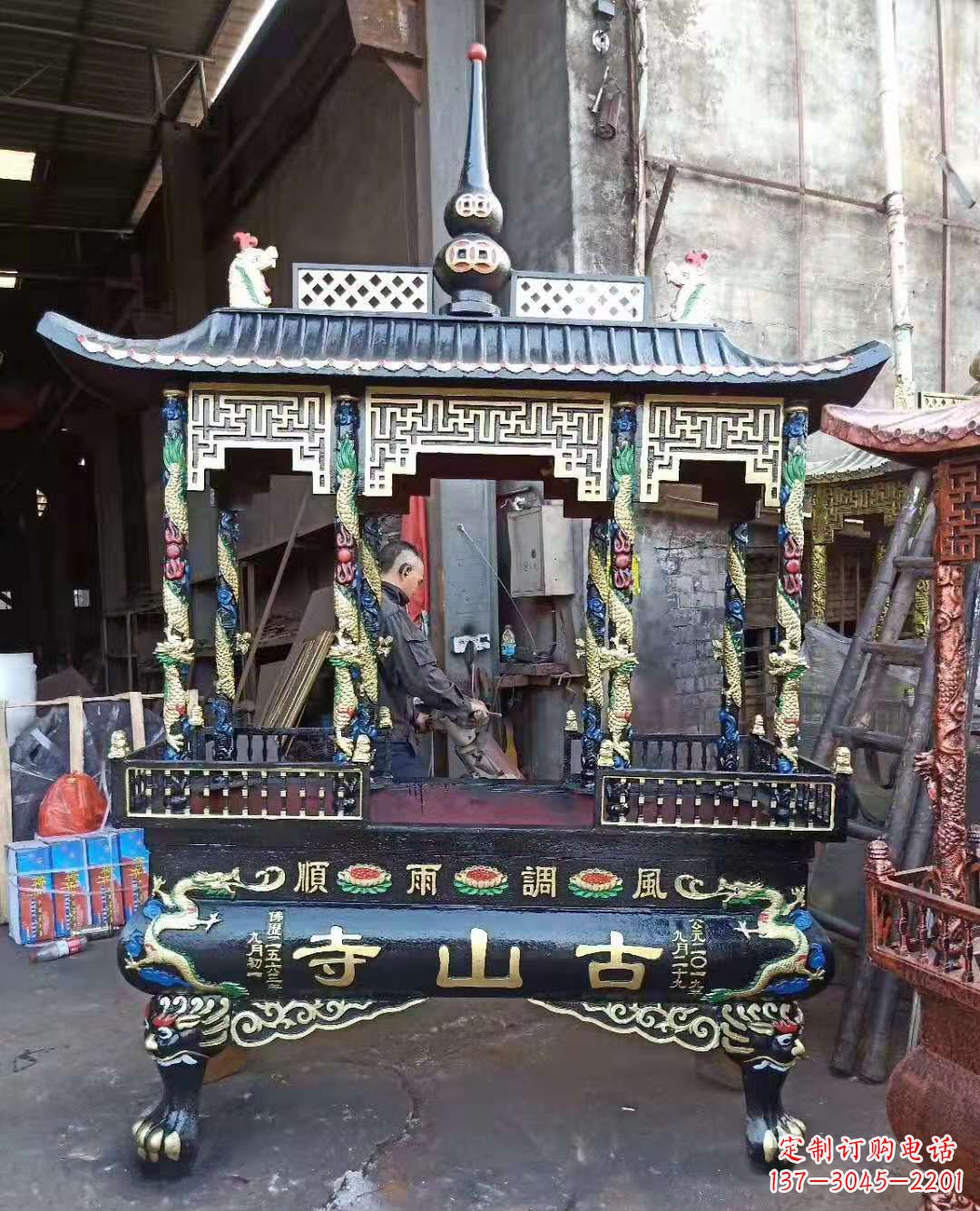 内江铜雕香炉寺庙景观雕塑