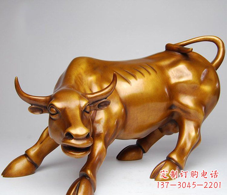 内江铜雕小区动物牛摆件 (2)