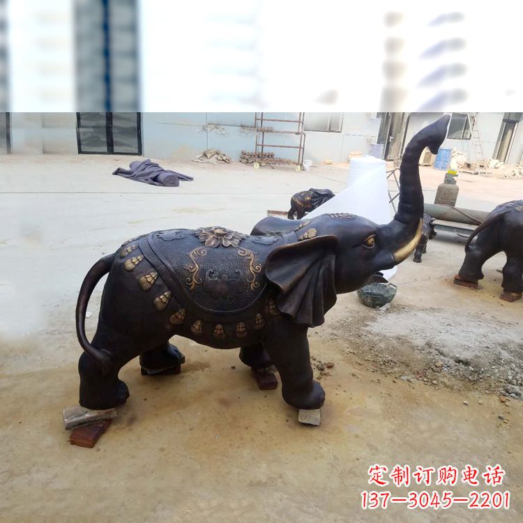 内江铜雕小象雕塑摆件