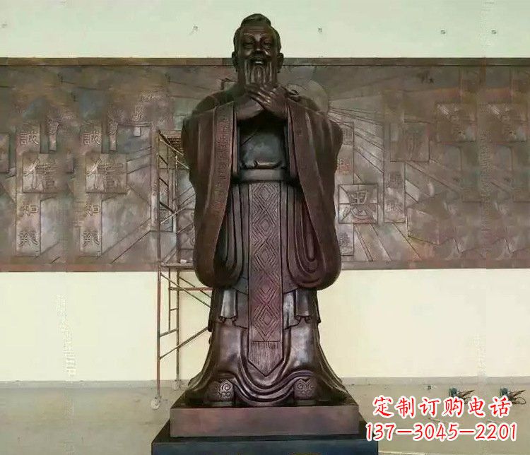 内江铜雕校园孔子文化雕塑摆件 (2)