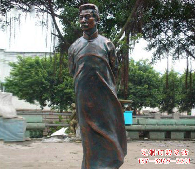 内江铜雕校园鲁迅人物雕像摆件