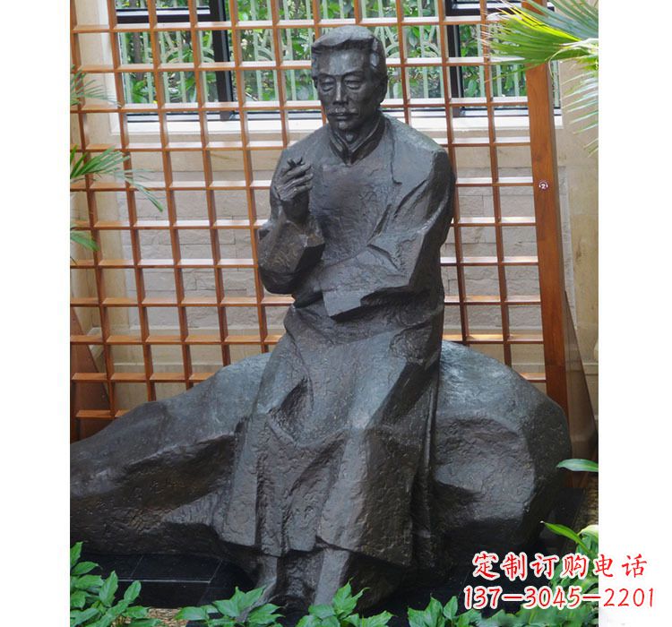 内江铜雕校园名人鲁迅