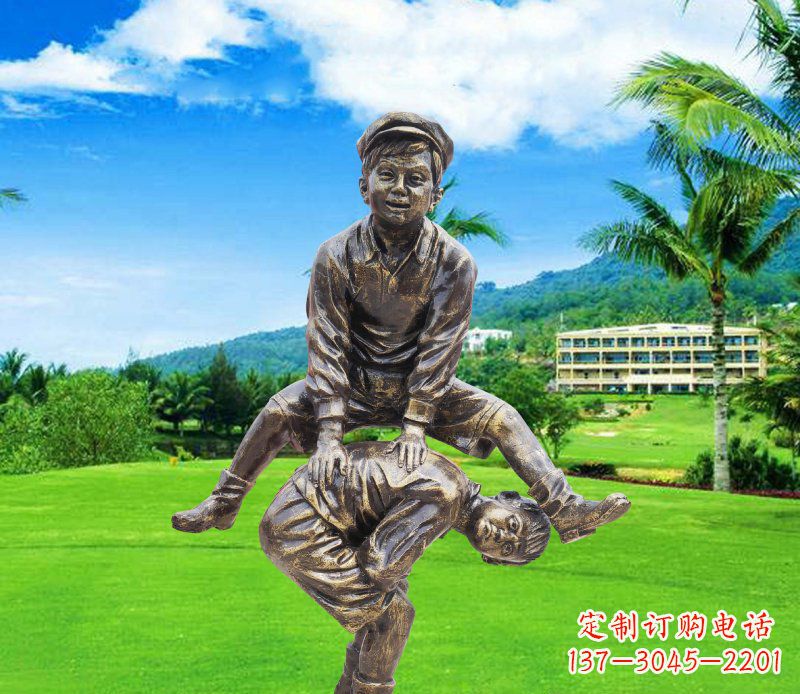 内江铜雕园林玩游戏儿童雕塑