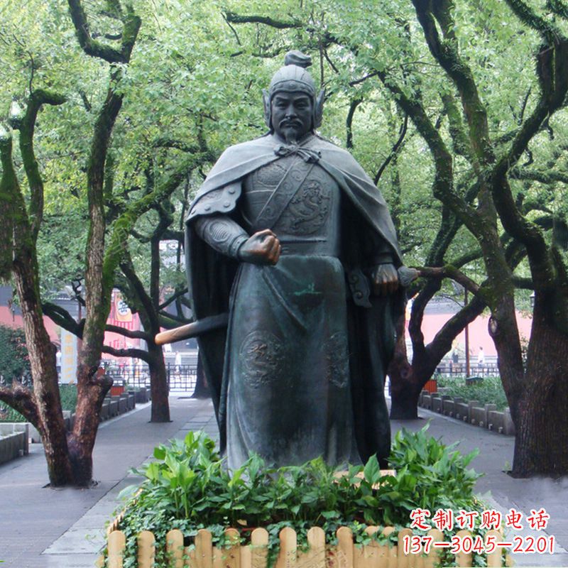 内江铜雕岳飞雕塑-公园园林历史名人中国古代民族英雄人物雕像