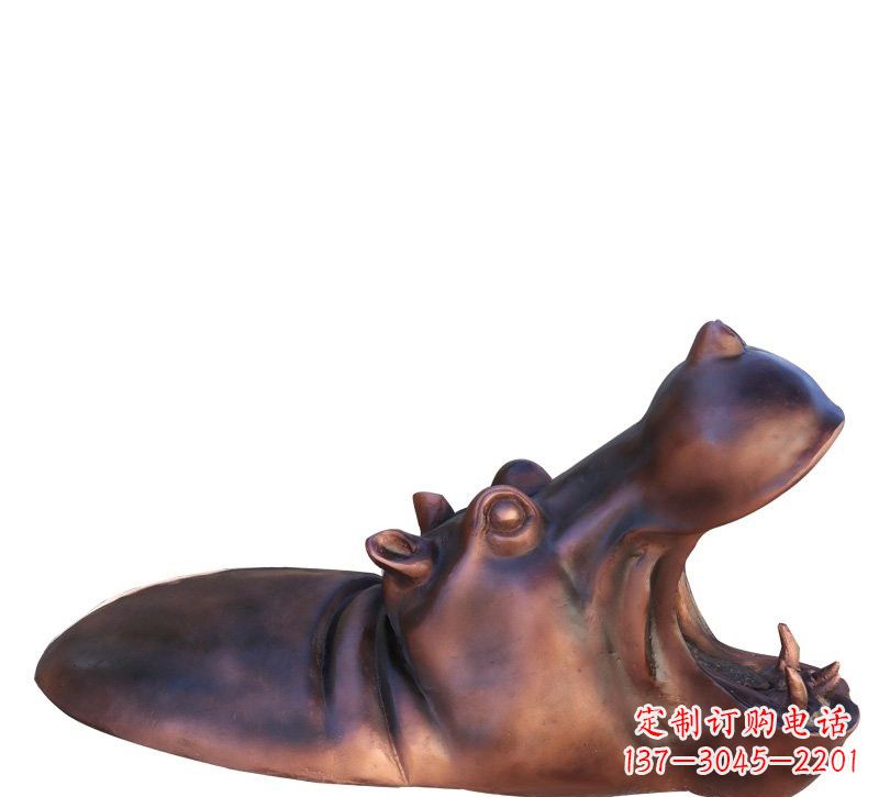 内江铜雕张嘴河马
