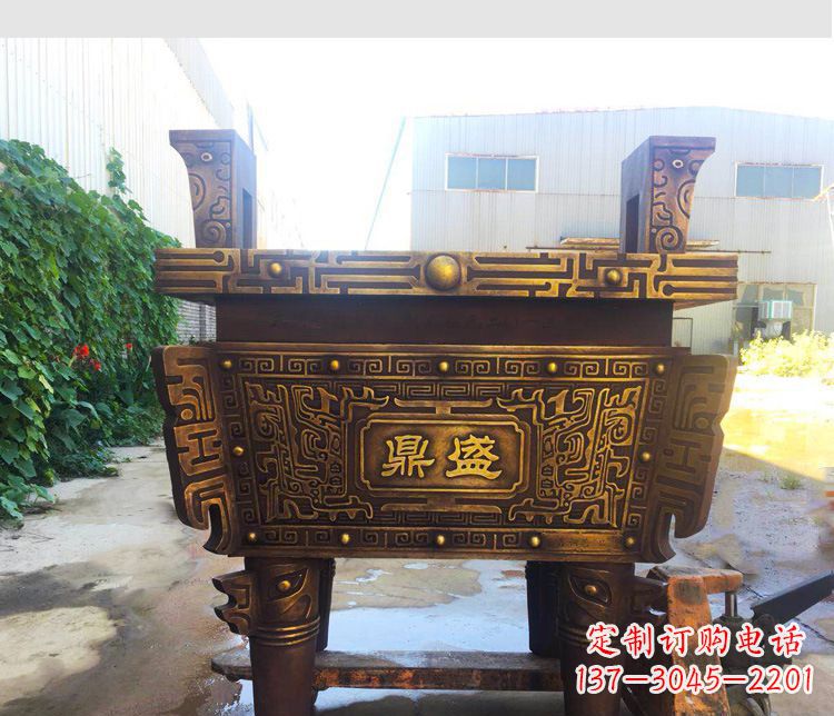 内江铜雕招财鼎盛香炉