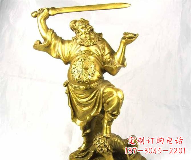 内江铜雕赵公明古代人物雕塑