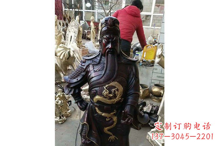 内江铜雕镇宅关公寺庙神像雕塑摆件 (4)