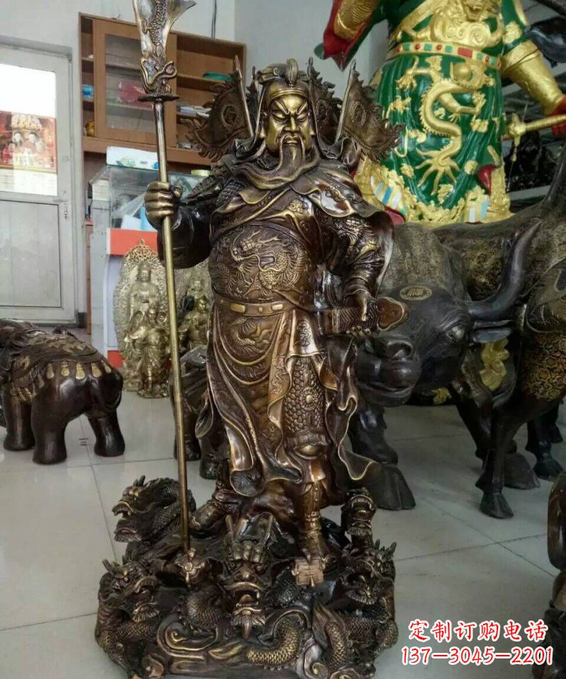 内江铜雕镇宅关公寺庙神像雕塑摆件