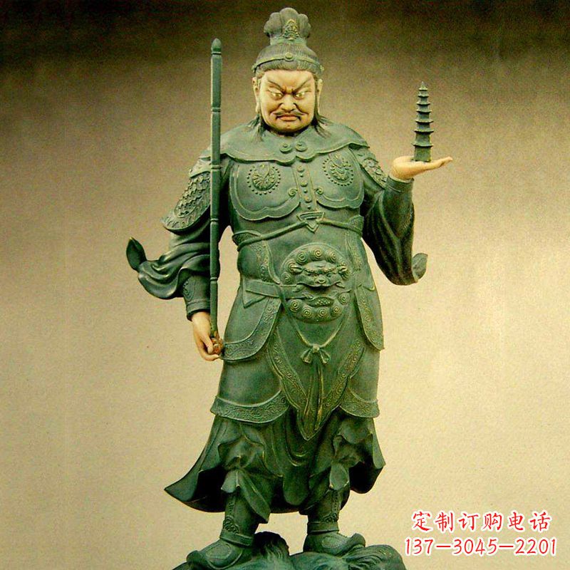 内江托塔天王彩绘雕塑