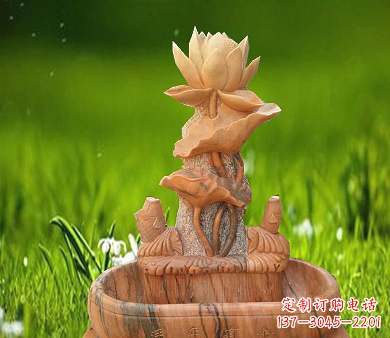 内江晚霞红景观荷花水池