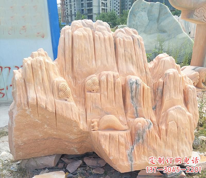 内江晚霞红景观假山雕塑