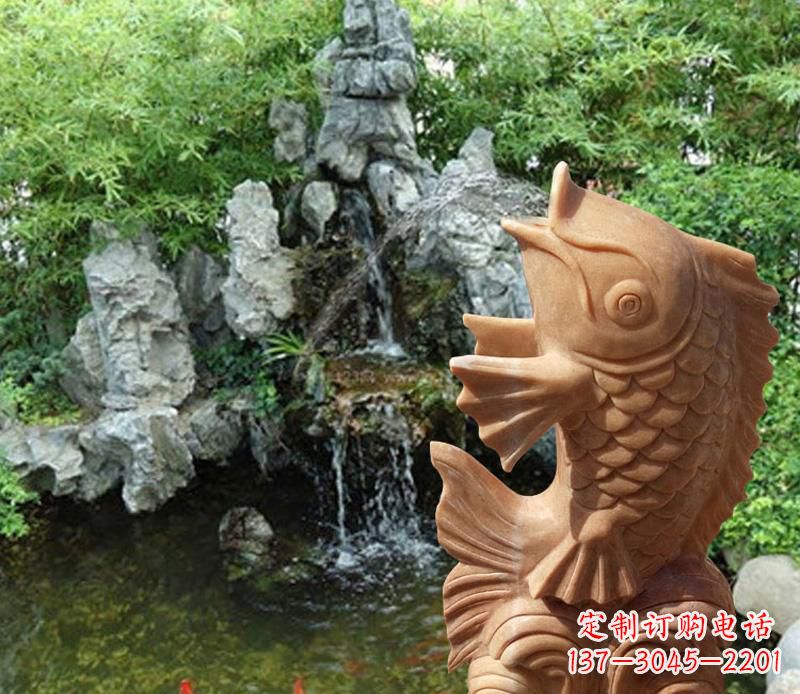内江晚霞红鲤鱼喷泉