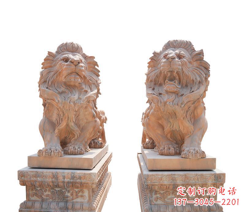 内江晚霞红欧式狮子雕塑