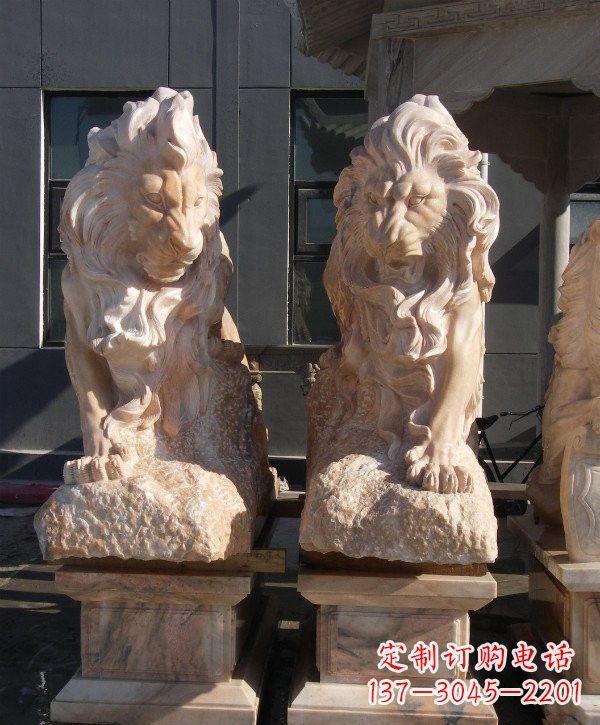 内江晚霞红欧式狮子石雕