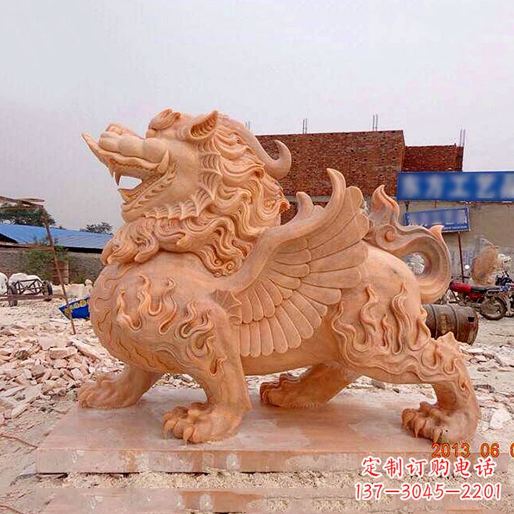 内江晚霞红貔貅雕塑