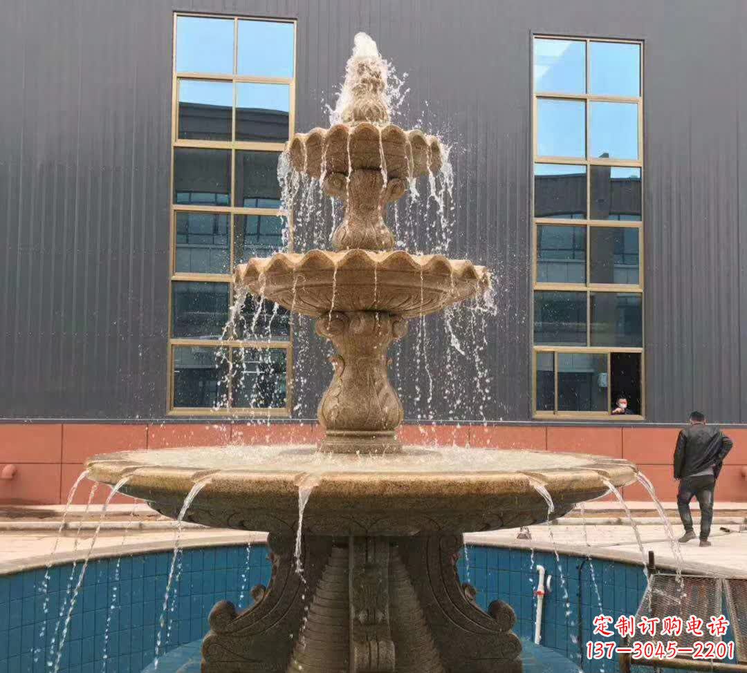 内江晚霞红三层音乐喷泉