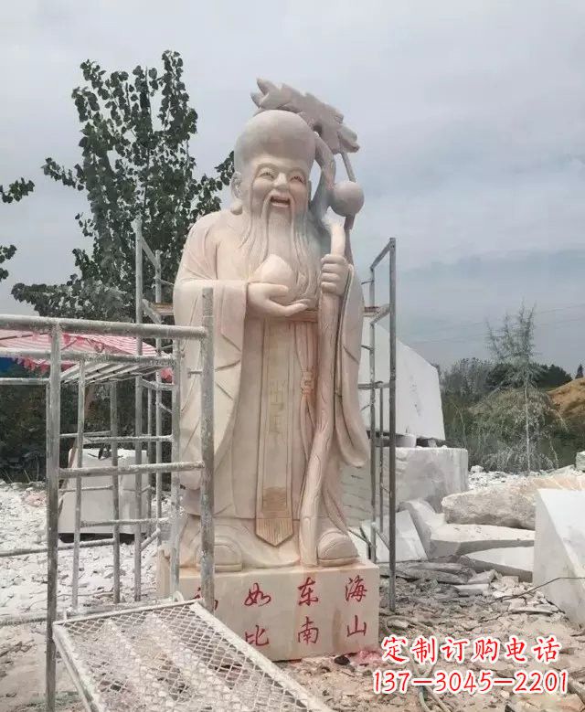 内江晚霞红神像老寿星雕塑