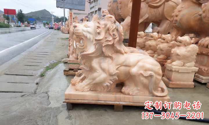 内江晚霞红狮子雕塑