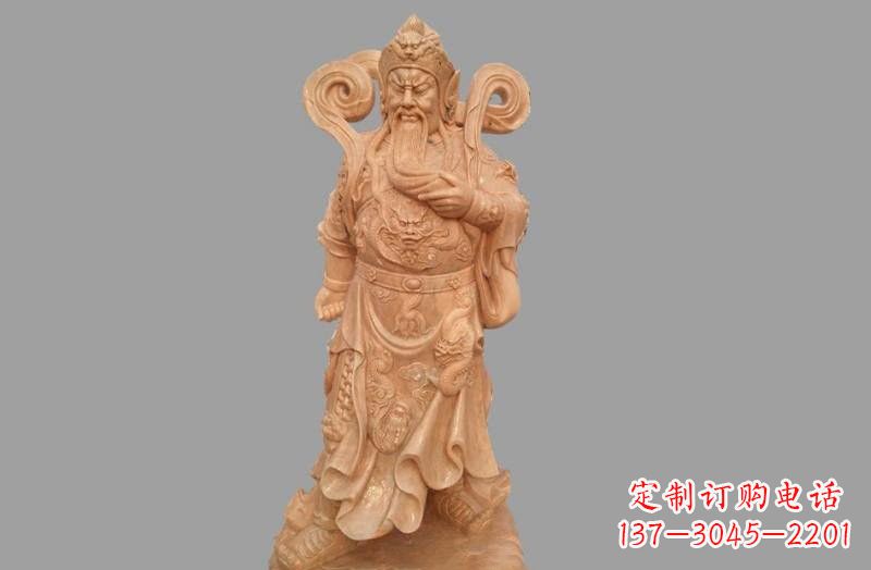 内江晚霞红武财神关公雕像