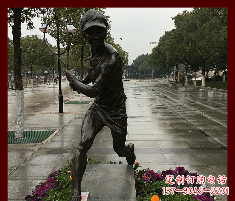 内江网球运动人物铜雕