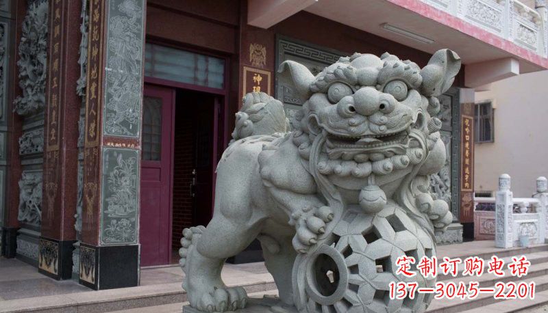 内江网球狮石雕南方狮子雕塑