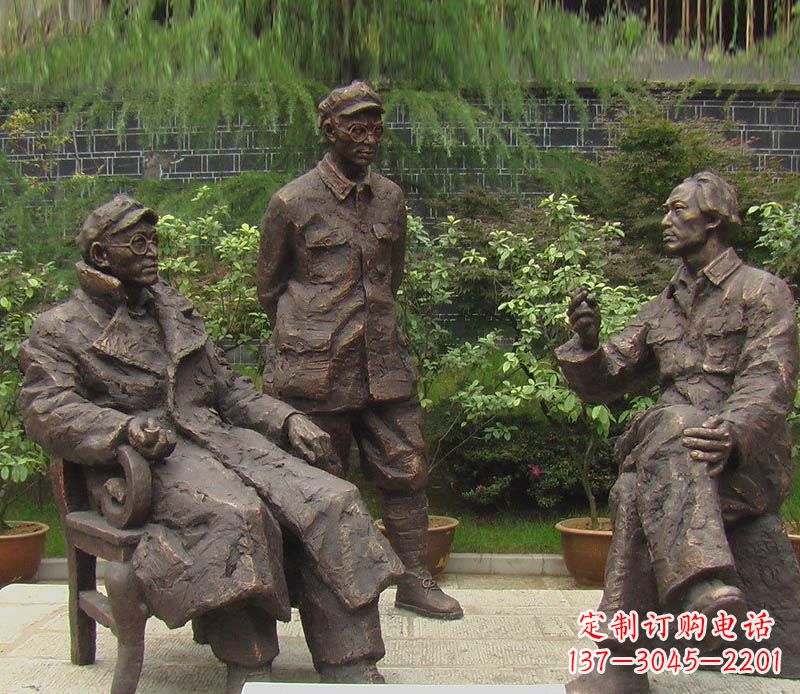 内江伟人毛泽东刘伯承铜雕