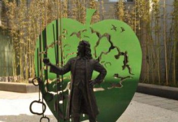 内江拿着苹果的牛顿西方名人铜雕
