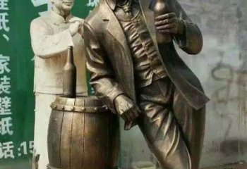 内江牛仔喝酒广场人物铜雕