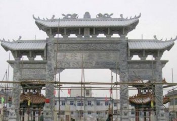 内江专业定制农村三门牌坊石雕