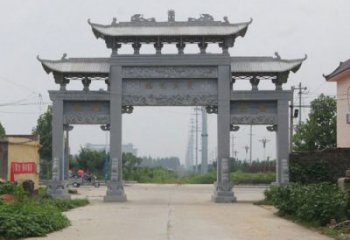 内江艺术雕塑牌坊精美装饰农村的美丽