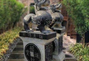 内江貔貅石雕小区看门雕塑