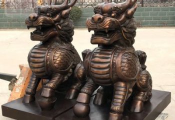 内江高雅定制辟邪铜麒麟雕塑
