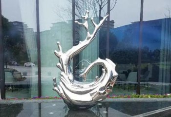内江企业不锈钢海浪抽象雕塑