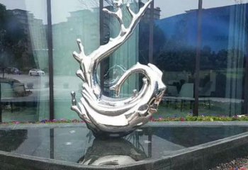 内江炫耀雕塑——不锈钢火苗抽象雕塑