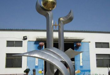 内江中领雕塑：不锈钢树叶雕塑，精美绝伦