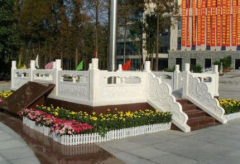 内江高端定制玉石汉白玉石雕广场升旗台