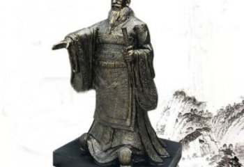 内江精美秦始皇玻璃钢仿铜雕塑