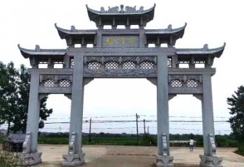 内江青石仿古农村牌坊雕塑