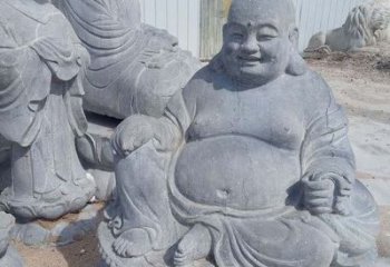 内江青石仿古坐式弥勒佛雕塑