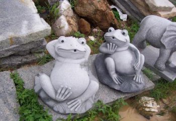 内江别具一格的青石青蛙喷水雕塑